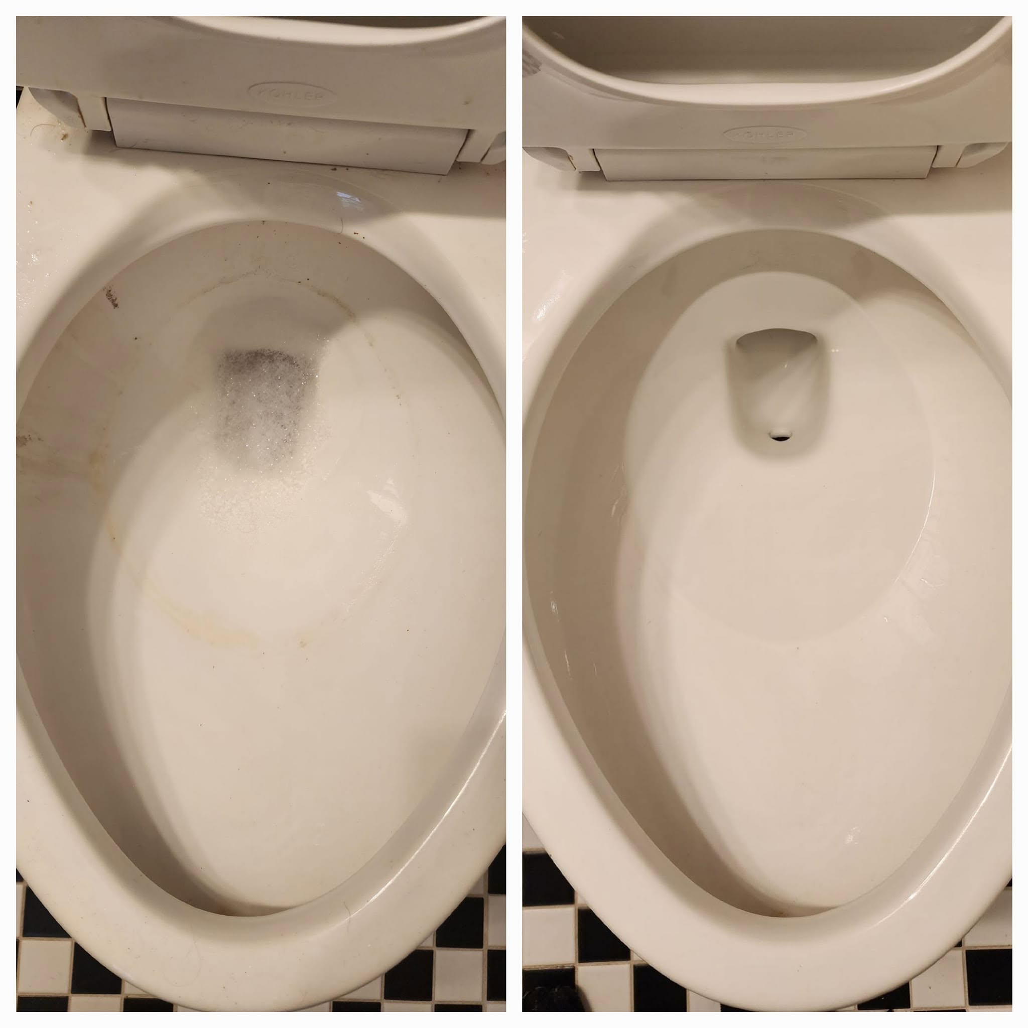 Bathroom deep cleaning, before and after cleaning by Dirtaway INC.